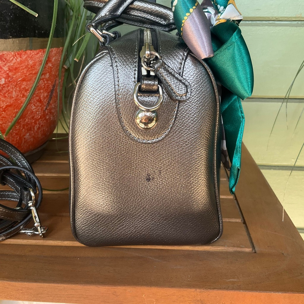 Coach Metallic Gray Boston Style Satchel Doctor Bag F56125 EUC - Picture 5 of 15